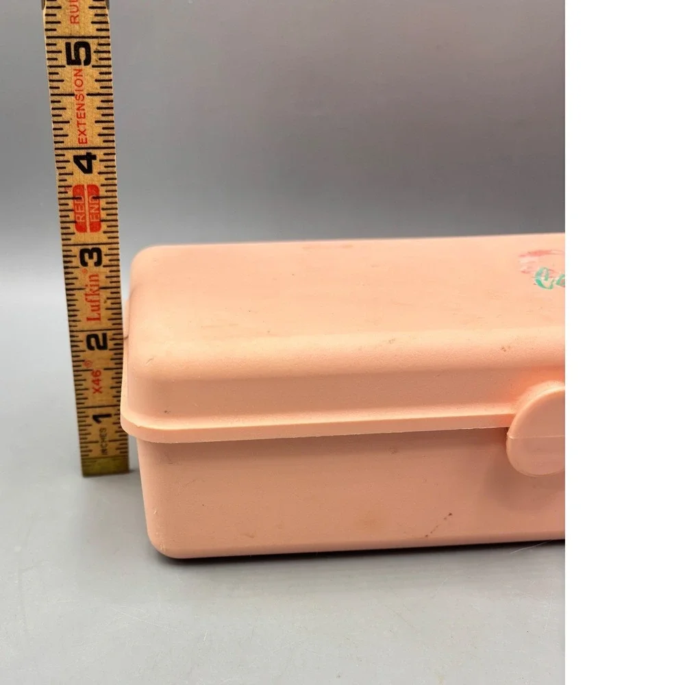 Vintage Caboodles Model 2605 Makeup Case Peach Pink Mirror Organizer 90s‎ Retro